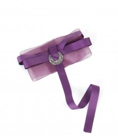 Brosa accesoriu din organza cu garnitura de rips