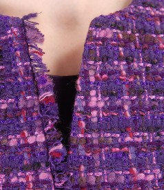 Sacou din bucle multicolor cu bumbac si lana virgina