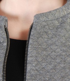 Jacheta din brocart elastic cu motive geometrice