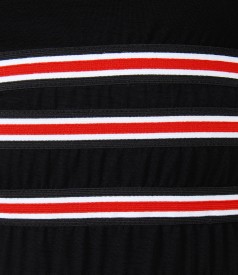Tricou din jerse uni si elastic in talie