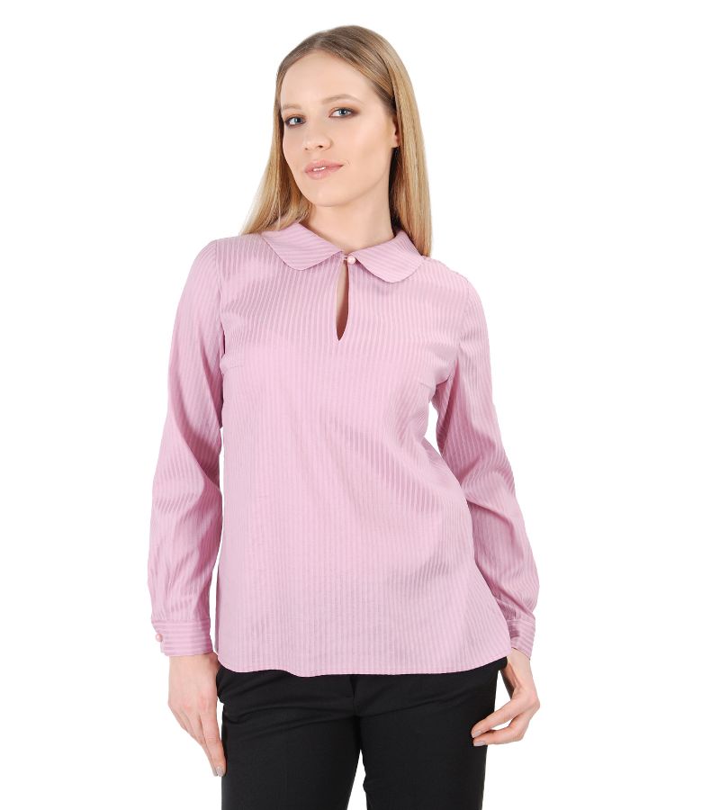 Bluza eleganta cu maneci lungi si guler rotund