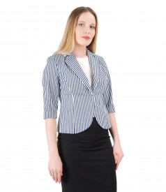 Sacou din bumbac elastic imprimat cu dungi