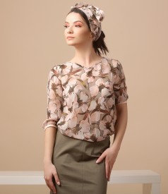 Bluza eleganta din viscoza imprimata cu flori