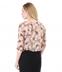 Bluza eleganta din viscoza imprimata cu flori