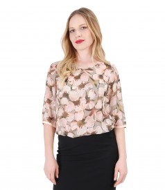 Bluza eleganta din viscoza imprimata cu flori