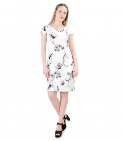 Rochie din bumbac texturat cu imprimeu floral