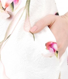 Rochie din bumbac texturat cu imprimeu floral