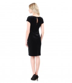 Rochie de seara scurta din catifea elastica neagra