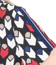 Rochie din viscoza cu imprimeu geometric