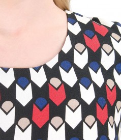 Rochie din viscoza cu imprimeu geometric