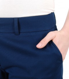 Pantaloni eleganti din bumbac texturat