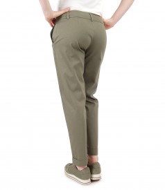 Pantaloni eleganti din bumbac texturat