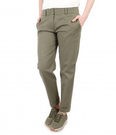 Pantaloni eleganti din bumbac texturat