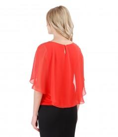 Bluza eleganta cu pelerina din voal