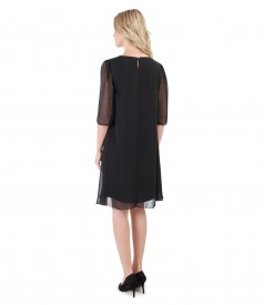 Rochie de seara din voal cu garnitura de cristale