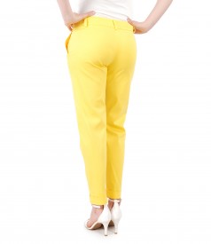 Pantaloni eleganti din bumbac texturat