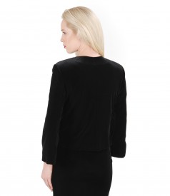 Bolero din catifea elastica neagra