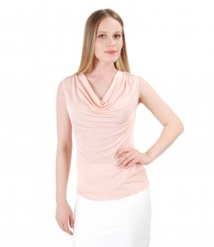 Bluza din jerse uni cu cu aplicatie de cristale