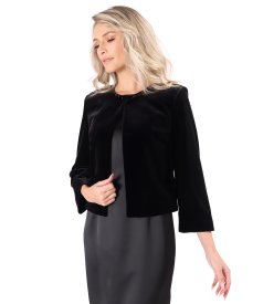 Bolero din catifea elastica cu aplicatie de cristale