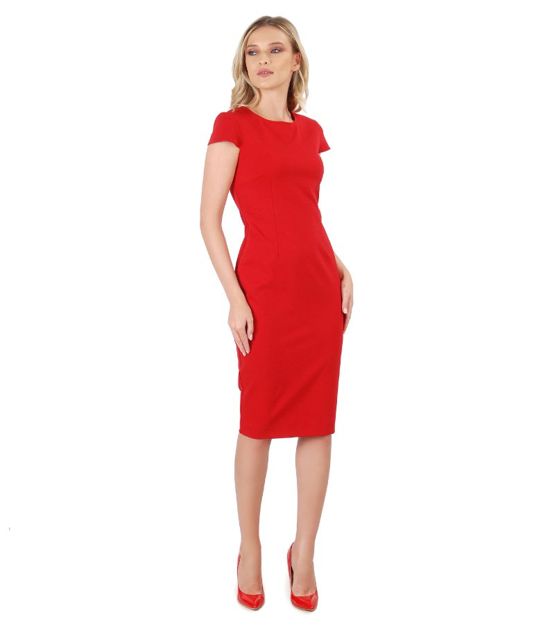 Rochie midi din jerse elastic gros