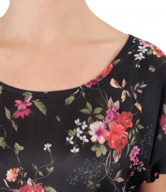 Bluza din voal cu imprimeu floral