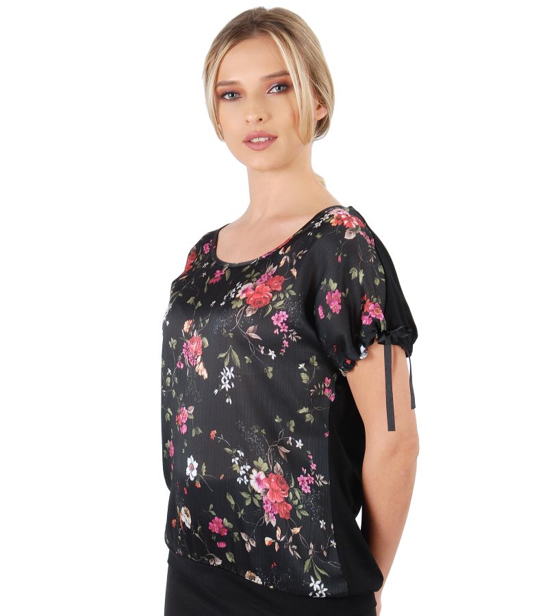 Bluza din voal cu imprimeu floral