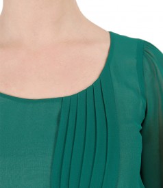 Rochie de seara din voal si aplicatie de cristale pe cordon