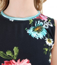 Rochie din viscoza imprimata cu motive florale