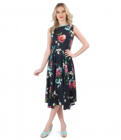 Rochie din viscoza imprimata cu motive florale