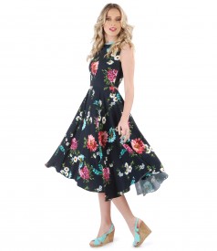 Rochie din viscoza imprimata cu motive florale