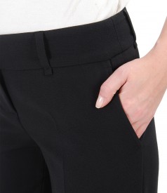 Pantaloni drepti din stofa elastica