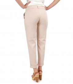 Pantaloni eleganti din bumbac texturat