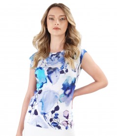 Bluza eleganta din jerse cu imprimeu floral