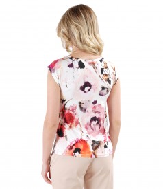 Bluza eleganta din jerse cu imprimeu floral