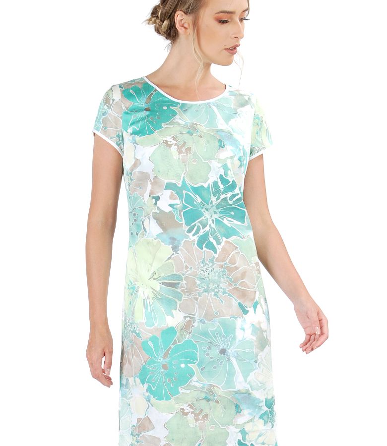 Rochie din bumbac imprimat cu motive florale