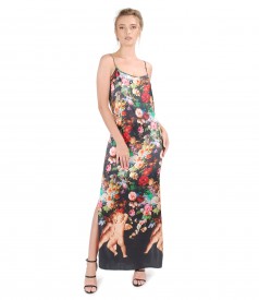 Rochie lunga din matase naturala elastica