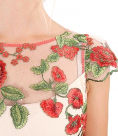 Rochie eleganta cu dantela cu motive florale
