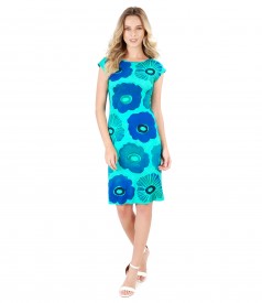 Rochie din jerse imprimat cu motive florale