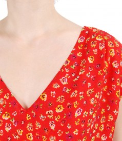 Bluza lejera cu fata imprimata cu motive florale