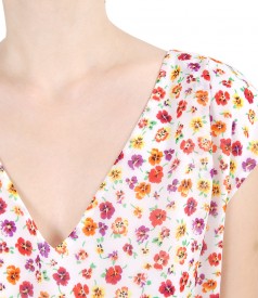Bluza lejera cu fata imprimata cu motive florale
