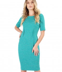 Rochie din bumbac cu fir de efect si aplicatie cristale
