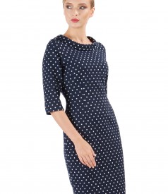 Rochie midi din bumbac gros brocat