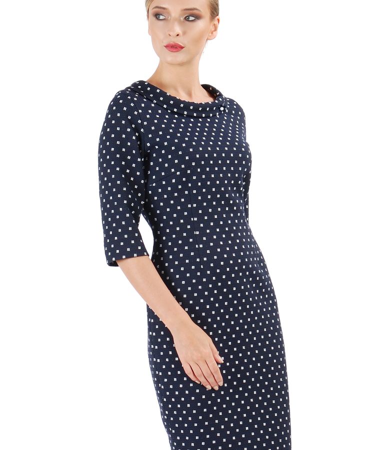 Rochie midi din bumbac gros brocat