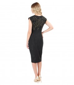 Rochie din jerse elastic brocat