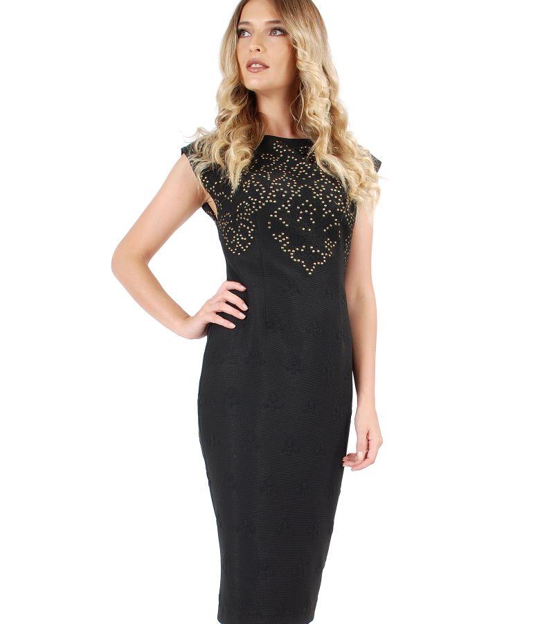 Rochie din jerse elastic brocat