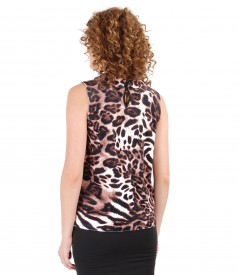 Bluza din jerse elastic gros cu aspect catifelat