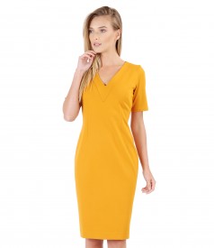 Rochie din jerse elastic gros cu decolteu in V