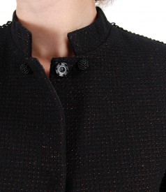 Jacheta din lana cu fir de efect aramiu