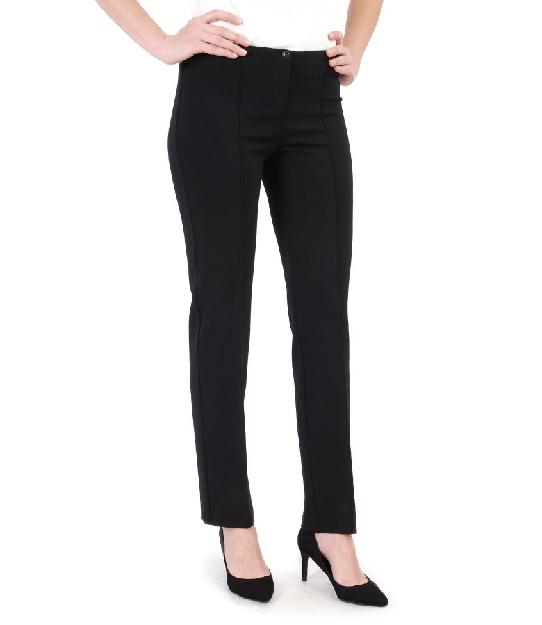 Pantaloni office din jerse elastic gros