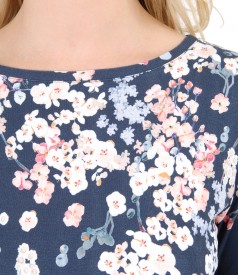 Bluza din jerse imprimat cu motive florale